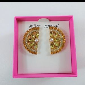 Betsy Johnson Lemon slice earrings